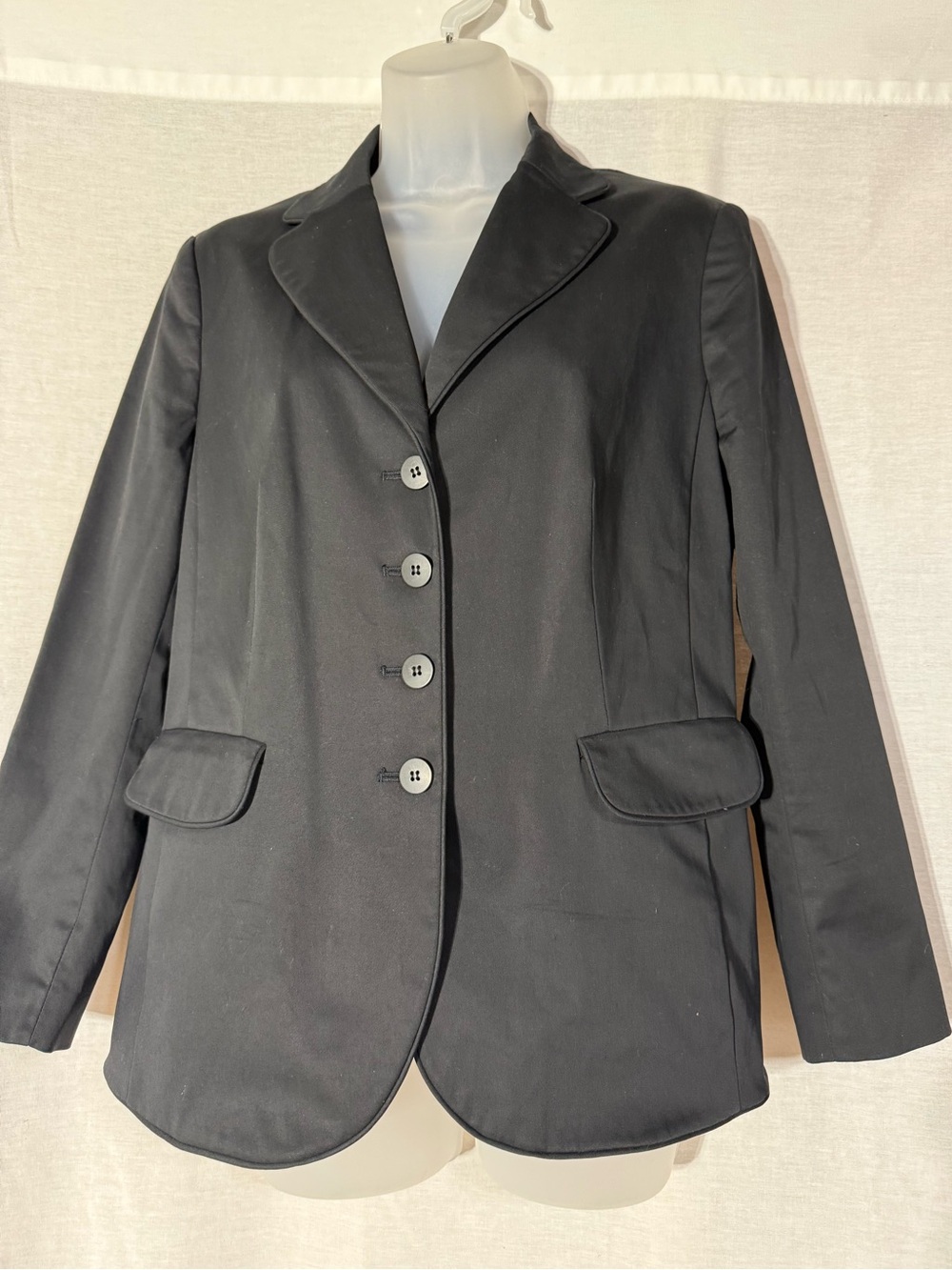 Talbots Black Women's Tailored Blazer with Four-Button Front Size 10P